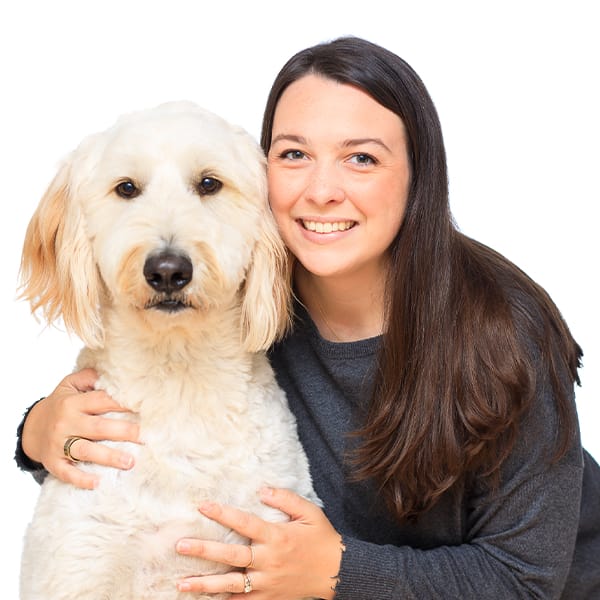 Dr. Shaw with her pet dog.