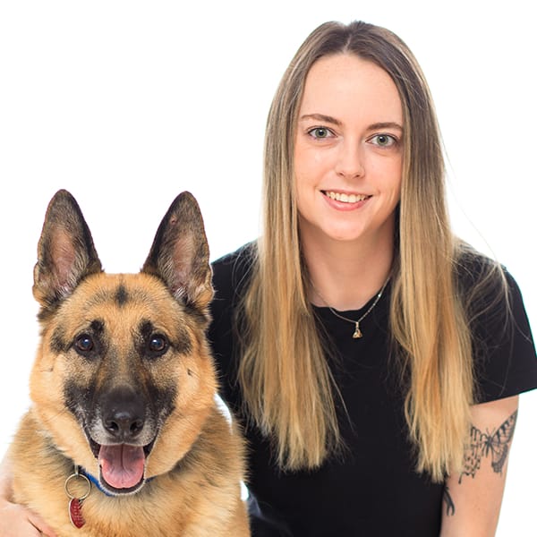 Dr. Collins with her pet dog.