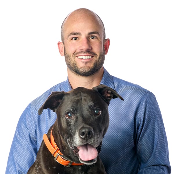 Dr. Aaron Maness with dog