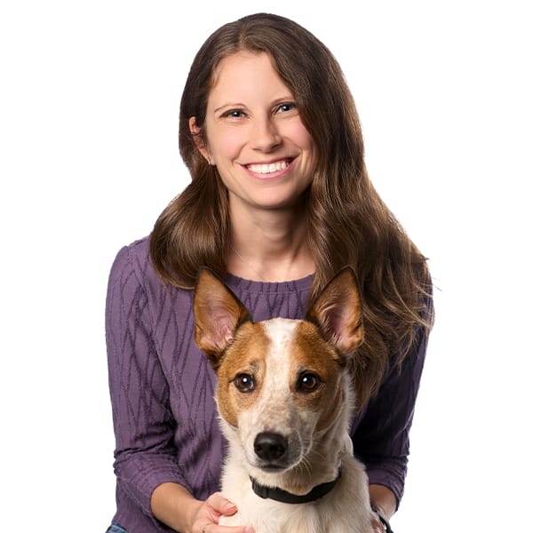 Dr. Hamilton with her pet dog.
