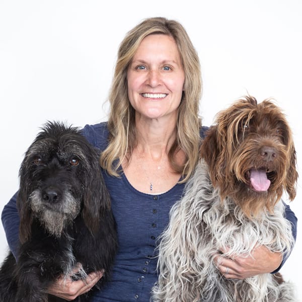Dr. Baxter with pet dogs.
